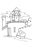 A coloring page of castle